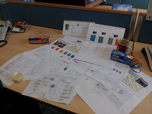 Work for Waste Service area including wireframes and mockups