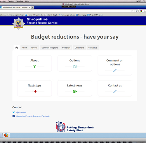 Screen shot of the new SFRS website